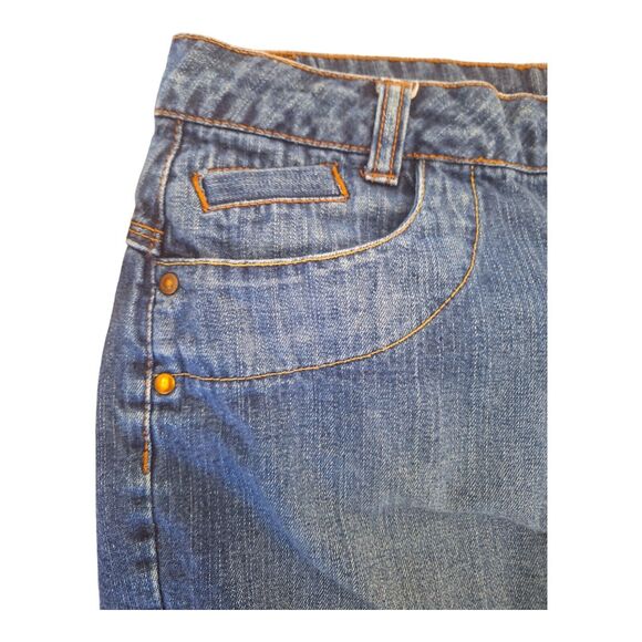 Vintage Y2K Faded Glory Denim Shorts Size 10 Modest Length Cotton Blue Jean - Picture 4 of 15